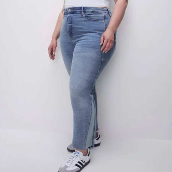 Good American Good Curve Straight Women's Size 15 Stretch Jeans Denim - Picture 1 of 10